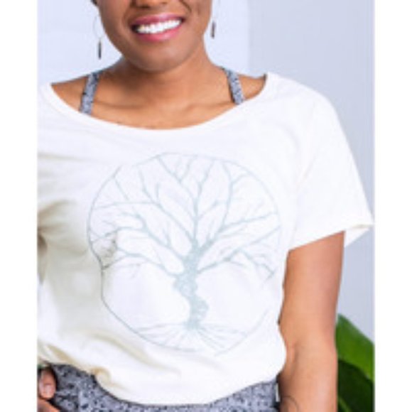 Peaceful Tree Slouch Eco Graphic Top NWT - Picture 2 of 4